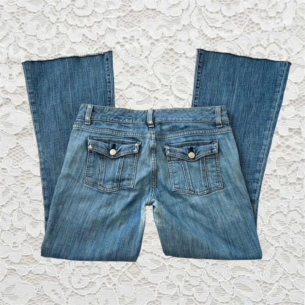 vintage low rise bootcut jeans with cute butt pockets